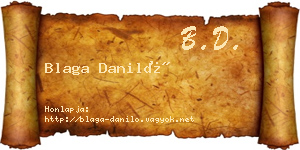 Blaga Daniló névjegykártya
